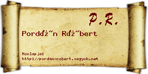 Pordán Róbert névjegykártya